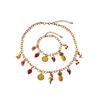 Trendy Fruit Bracelet and Necklace Set Stainless Steel Texture Suitable for Fashion Lovers Various Occasions Wear