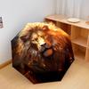 1 PC Automatic Folding Umbrella - Handsome Lion Pattern, Portable & Foldable Design with 8 Ribs, Christmas Birthday Gifts