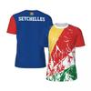 Seychellerna Flagfotboll T-shirts för Män Mode Sommar Nationalemblem 3D-tryckt Tröja Casual Snabbtorkande Andningsbara T-shirts Toppar