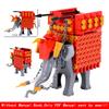 Creative Medieval Lotr Castle Knight Rome Spartacus Orc Elephant Chariot Siege Engine Model Building Blocks Bricks Toys Gift
