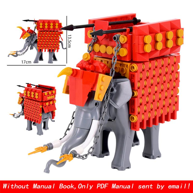 Creative Medieval Lotr Castle Knight Rome Spartacus Orc Elephant Chariot Siege Engine Model Building Blocks Bricks Toys Gift