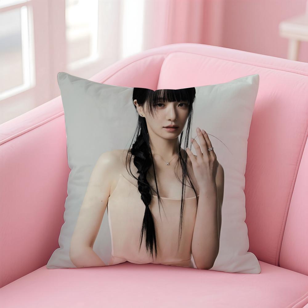 Kpop Style Beautiful Idol P-Park Gyu-Young Cushion Cover Pillowcase Short Plush Invisible Zipper Room Sofa Cushion Cover