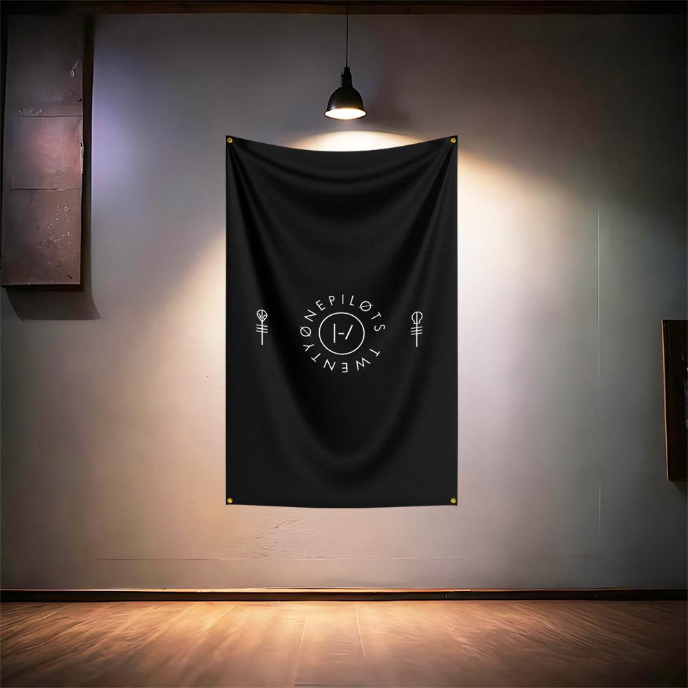 Rock Music Flag 3x5ft For Twenty One Pilots Fans Banner Hd Print Brass Grommet Garage Bedroom Living Room Dorm Wall Decor Tapest