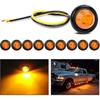 TL-03 10 PCS 3/4” Round Clearance  Front Rear Side Indicator Bullet Marker Light for Truck RV Car Bus Trailer Van Caravan Boat (12V, Amber)