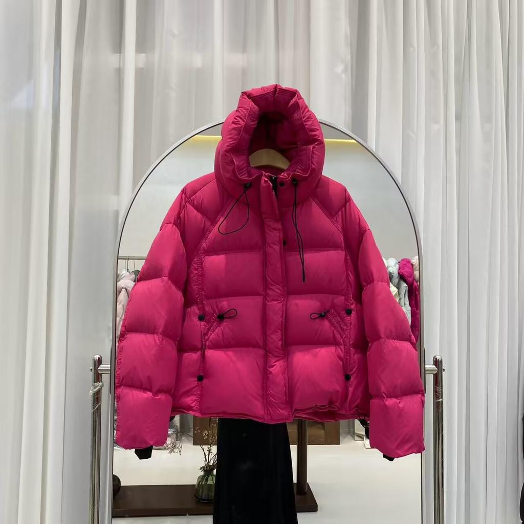 Winter new candy color puff hooded down jacket women's short thickened warm bread jacket household jacket tide