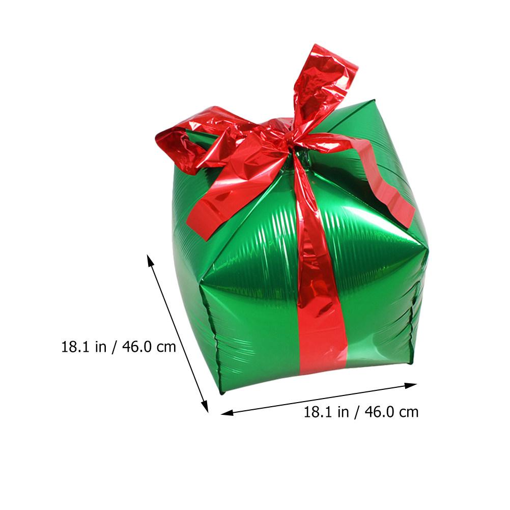 4Pcs Aluminum Film Balloons Gift Box Shaped Balloons Party Supplies Christmas New Year Celebration Decoration other зелёный