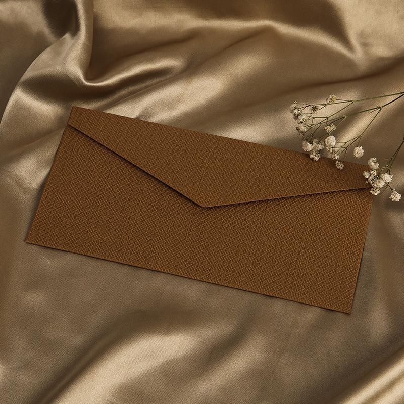 Linen Envelope Letter Paper Set No. 5: Western Retro Love Letter & Wedding Invitation Stationery with Handwritten Sealing Wax.