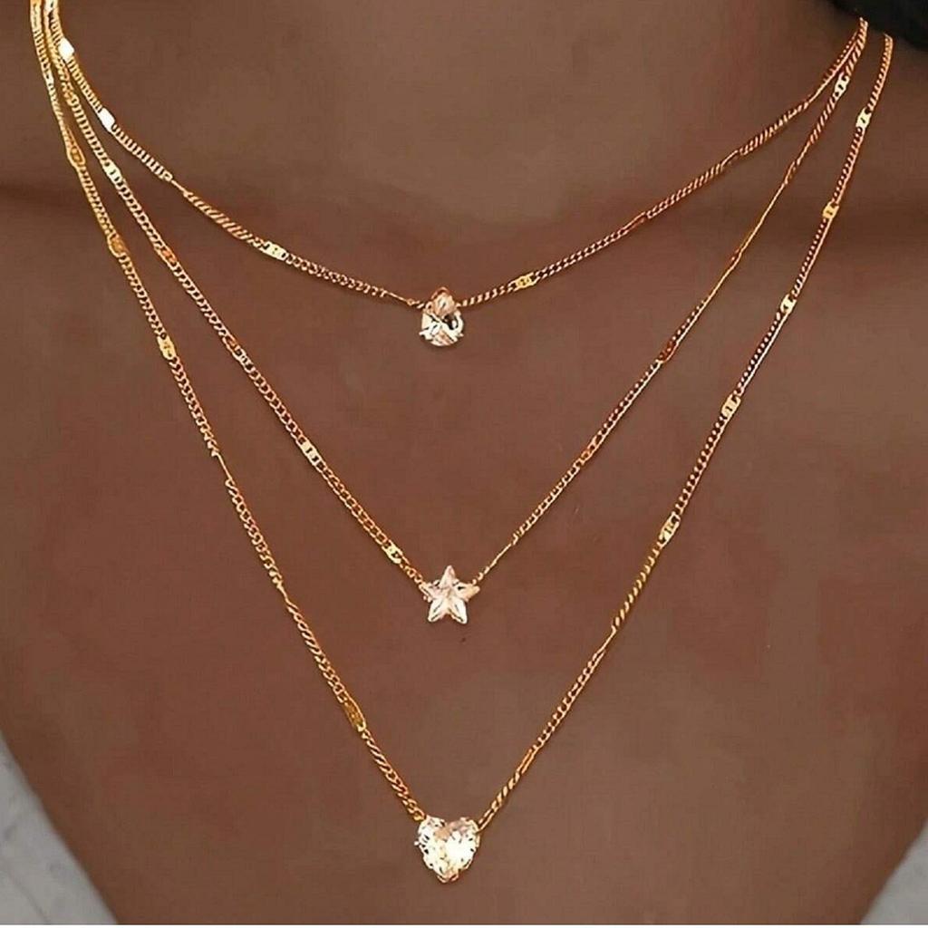 European and American jewelry star five-pointed star women's necklace simple collarbone