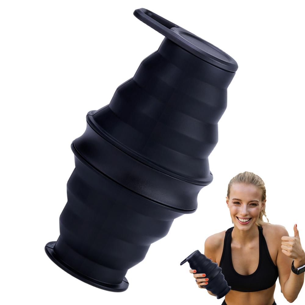 Складная бутылка для воды Силиконовые многоразовые бутылки для воды Многоразовые портативные легкие складные бутылки для воды Портативные герметичные чёрный