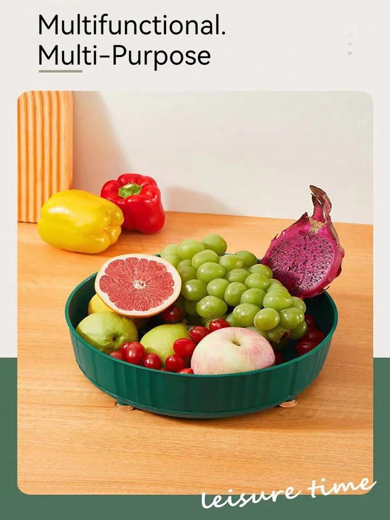 360 Degree Rotating Kitchen Storage Cabinet Organizer Multifunctional Seasoning Soy Sauce Vinegar Rack Desktop Fruit Plate Tray