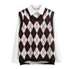 Women's Casual V-Neck Pullover Shirt Collision Color Sleeveless Sweater Vest