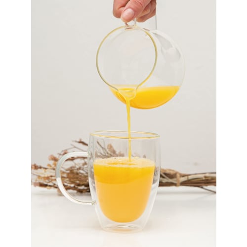 Coffee Mug [Insulates hot and cold drinks, keeps ice from melting] Double-walled glass coffee cup, heat-resistant, glass cup (350ml, single item)