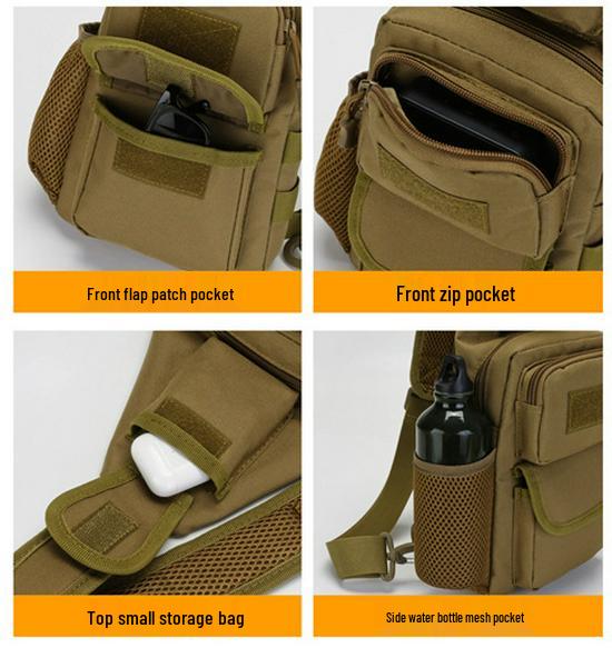 Outdoor Military Tactical Chest Bag, Multifunctional Crossbody Shoulder Bag for Men, Large Capacity Mountaineering Daypack