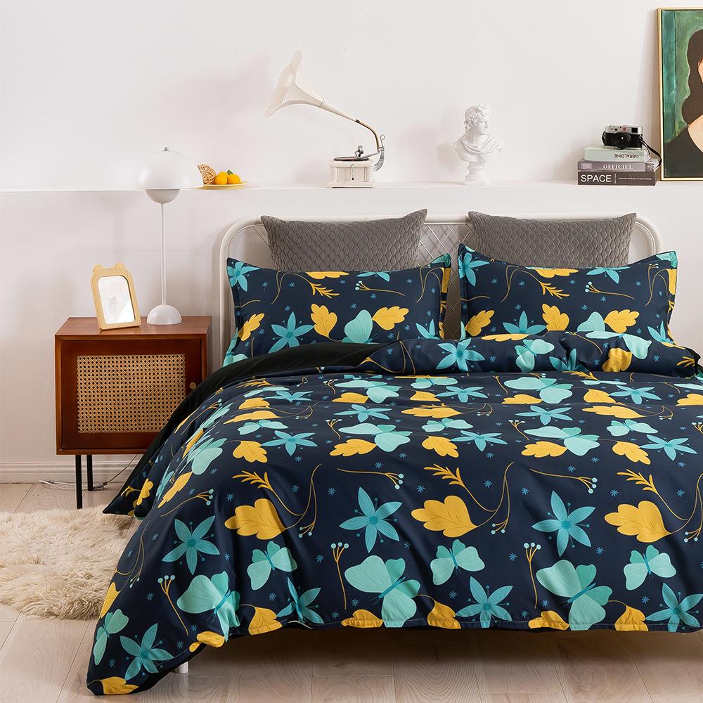 Floral Cactus King Queen Duvet Cover Watercolor Tropical Plants Bedding Set for Teen Adults Flowers 2/3pcs Polyester Quilt Cover