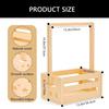 Handmade Baby Showers Wooden Organiser Basket Easy Assembly Wood Toy Storage Crate with Long Handle Christmas Gift