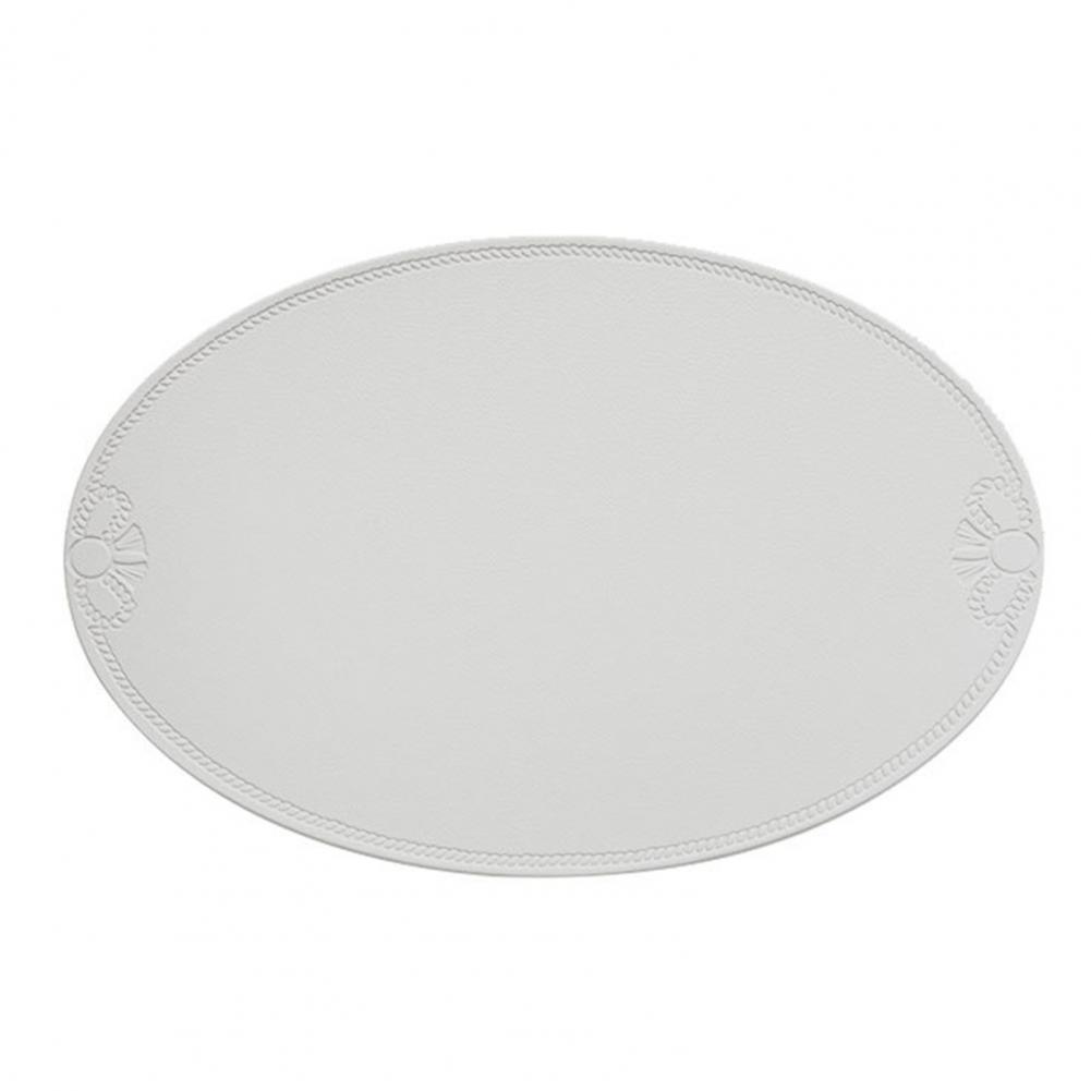 Набор подставок для обеденного стола ПВХ подставки под тарелки Имитация кожи Овальные Круглые Набор подставок для обеденного стола Теплоизоляция Водонепроницаемые подкладки светло-серый