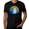 Blue Budgie Parakeet Tropical Sunset Tshirt Holiday Party Tshirt For Unisex