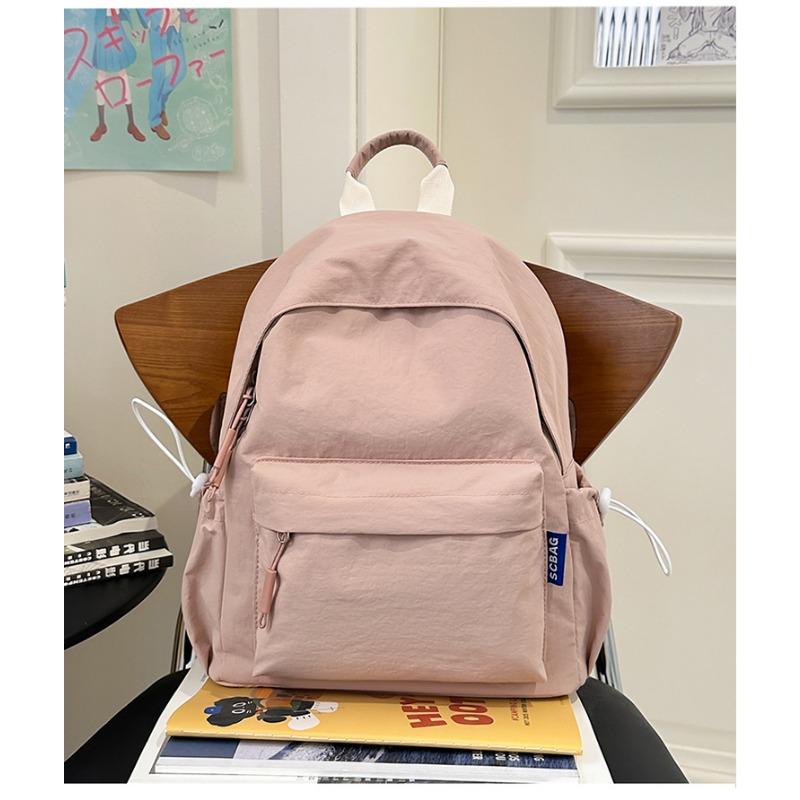 Japanese Soft Girl Bag Female Korean Version of Solid Color Joker Girl Backpack Junior High School Students High School Students Backpack.