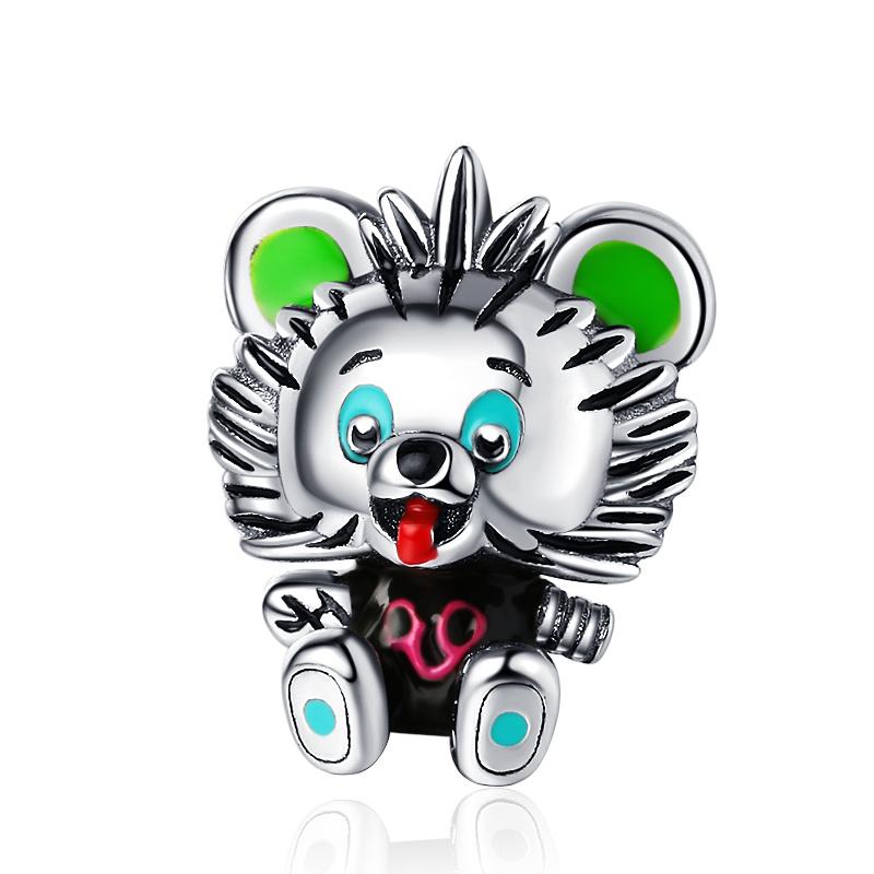 925 Silver Plated Cute Animal Charm Beads DIY Necklace Bracelet Gift Enamel Dog Panda Penguin Fashion Jewelry