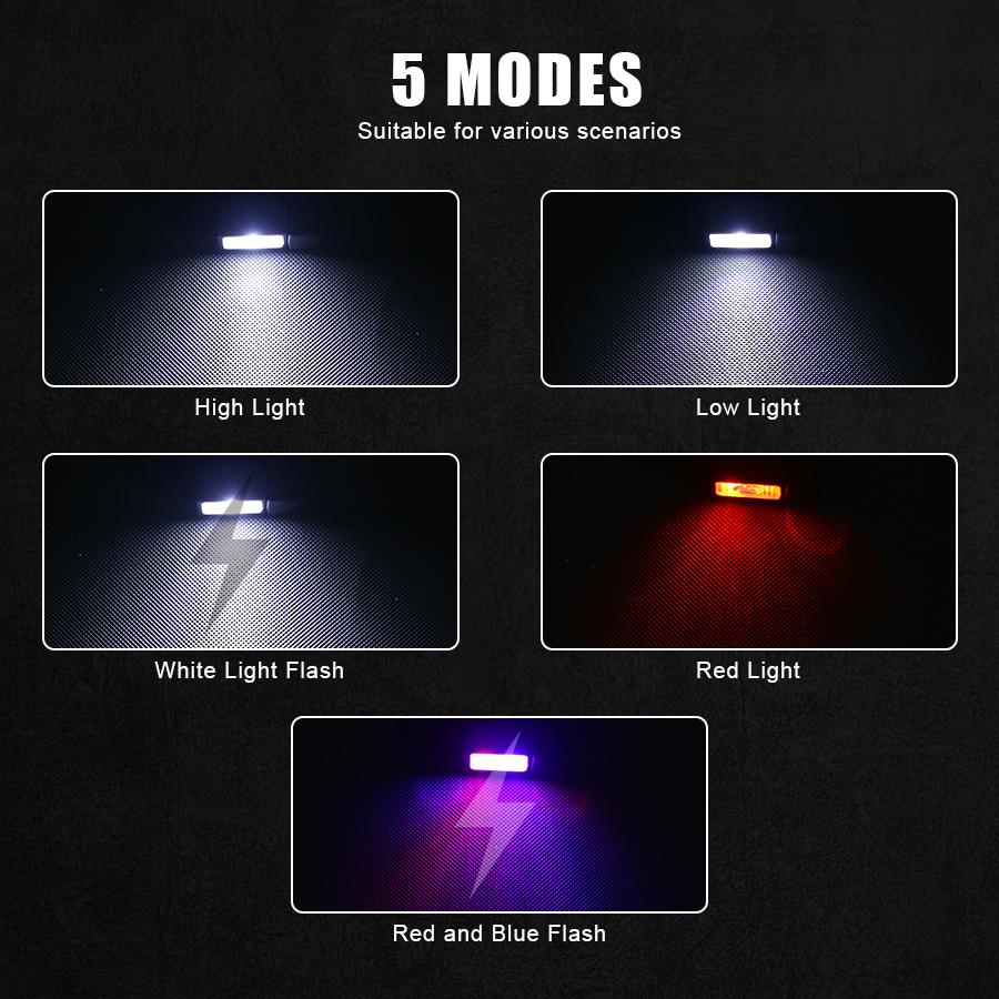 LED COB Flashlight Type C Rechargeable 600LM Portable Mini Torch Pocket Lantern Flood Work Light With Magnet For Emergency