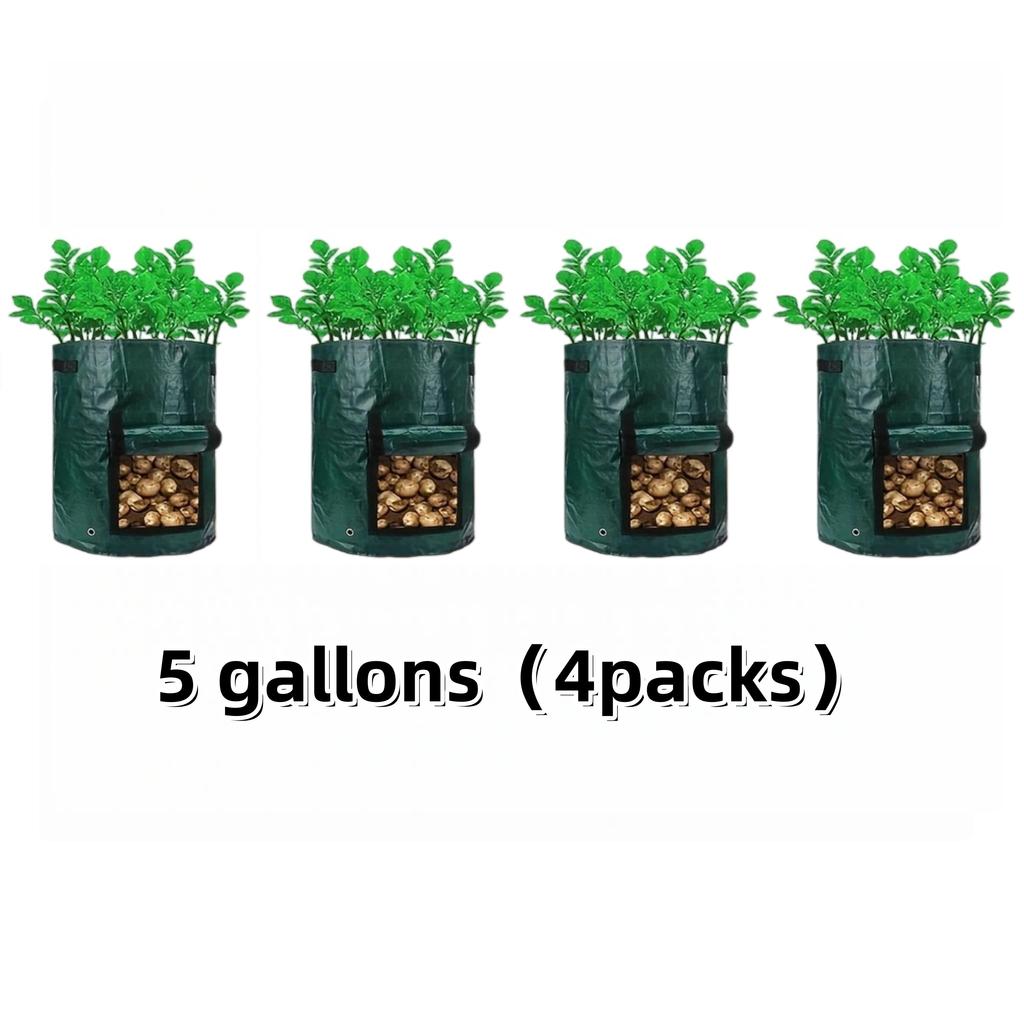 Potato Grow Bags Durable Thickened with Flap Handles Green 5/7/10 Gallon Garden Vegetable Grow Bags
