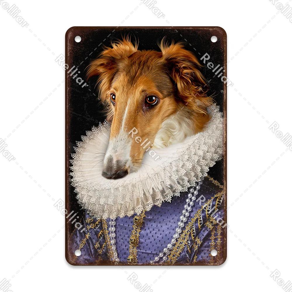 Vintage Style Animals Gentleman Metal Tin Sign Pet Dog Wall Pictures For Living Room Posters Bar Coffee Pet Shop Art Plaque