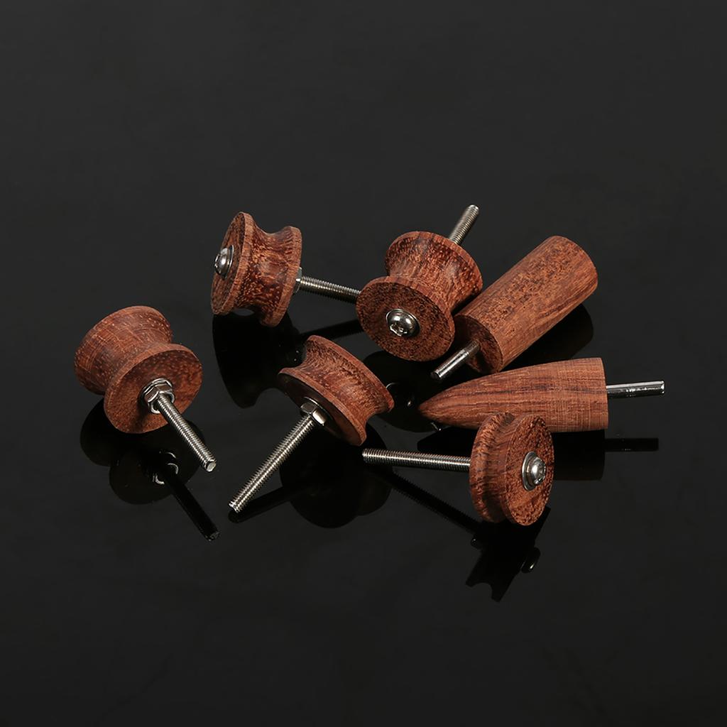7pcs Rosewood Leather Burnisher Kit Pointed Tip Leather Slicker Tool