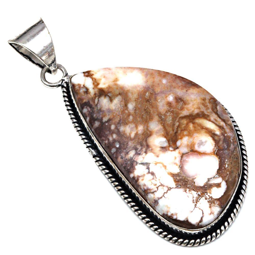

Pendant Wild Horse Jasper Gemstone Handmade Silver Jewelry 2.25