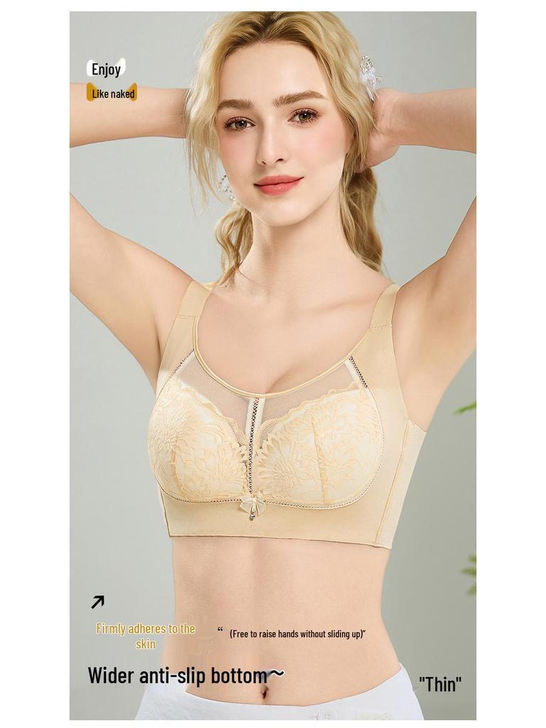 Spitzen Unterwäsche: Dünner Style Lift & Support BH für größere Oberweiten – Anti-Hänge & Verstellbares Trägerloses Design