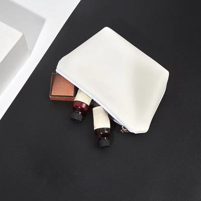 New White PU Leather Cosmetic Bags Portable Travel Makeup Organizer Korean Soft Waterproof Top-hamdle Storage Washing Bags