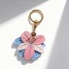 Access Control Card Holder Bag Pendant PU Leather Bag Hanging Fashion Flower Keychain  Home Decor