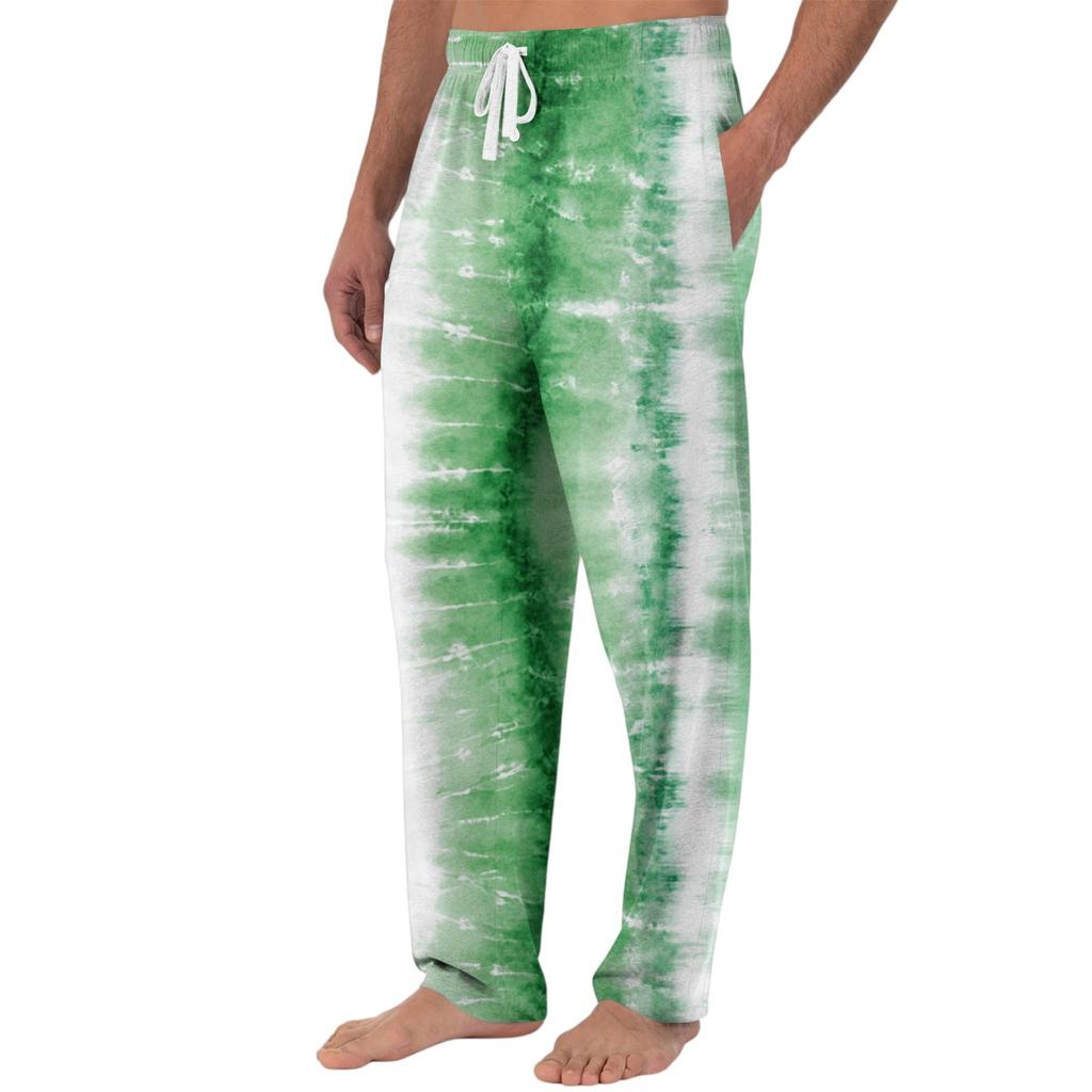 Men's Knitted Fashion Print Pocket Casual Pants Pajama Pants