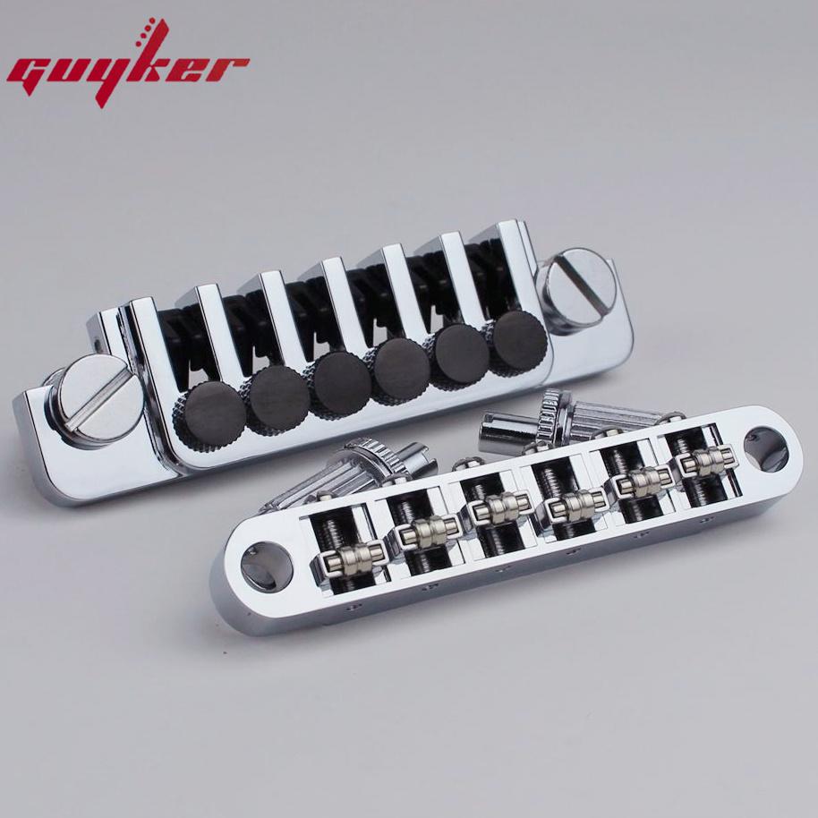 Guyker Tune-O-Matic Roller-Sattel-Gitarrenbrücke Gm005 + Vintage Tp6 Saitenhalter Fünf Farben Erhältlich