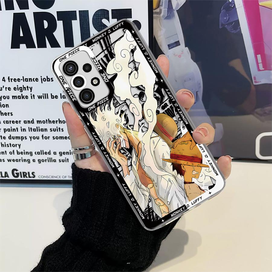 One Piece Cool Luffy Clear Phone Cover Case for Samsung Galaxy A32 A50 A21s A12 A72 A31 A52 A51 A16 A17 A71 A52s