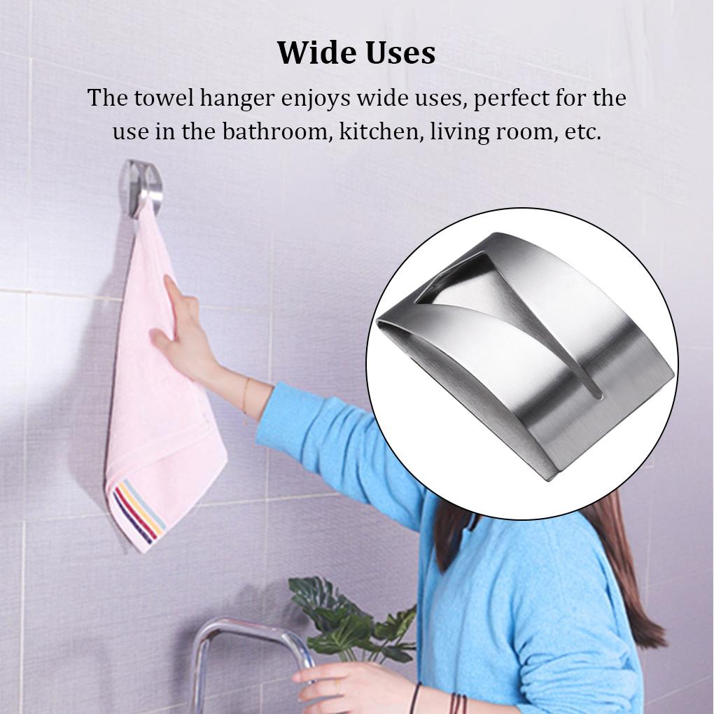 Towel Storage Hanger Household Towels Rack Stainless Steel Bathroom Kitchen Dishcloth Wall Hook Organization Hangers