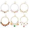 Collana con Ciondoli di Natale con Dettagli Dorati in Rosso, Verde e Bianco, Chiusura ad Aragosta e Estensore per Feste Natalizie