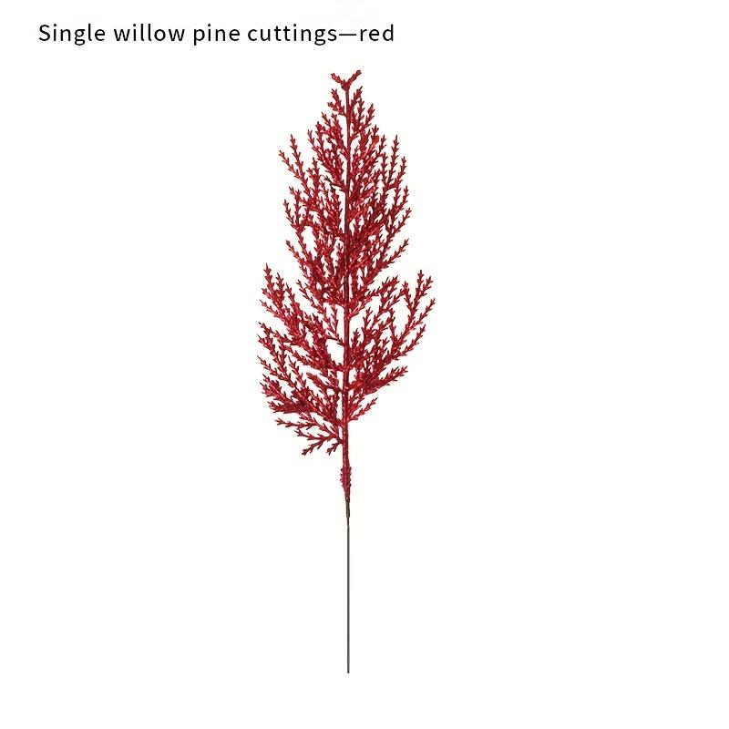 20 pcs Christmas Simulation Single Willow Pine, Christmas Tree Garland Decoration Accessories Flower Arrangement, christmas tree decor
