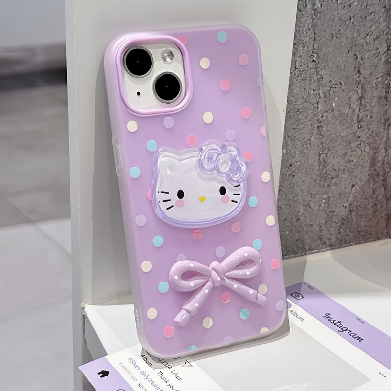 3D DIY Hello Kitty Bow Case For Samsung A57 A56 A17 A07 A53 A14 A15 A55 A32 A53 A35 A26 A12 A03 A52 A13 5G 2 in 1 Phone Casing