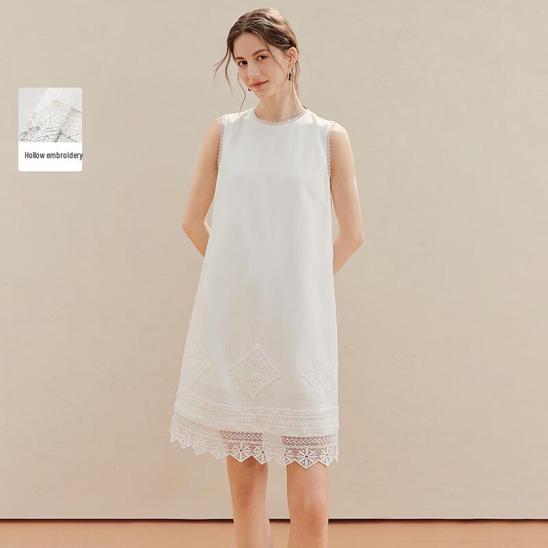 INMAN Cutwork Embroidery Sleeveless A-Line Dress XL