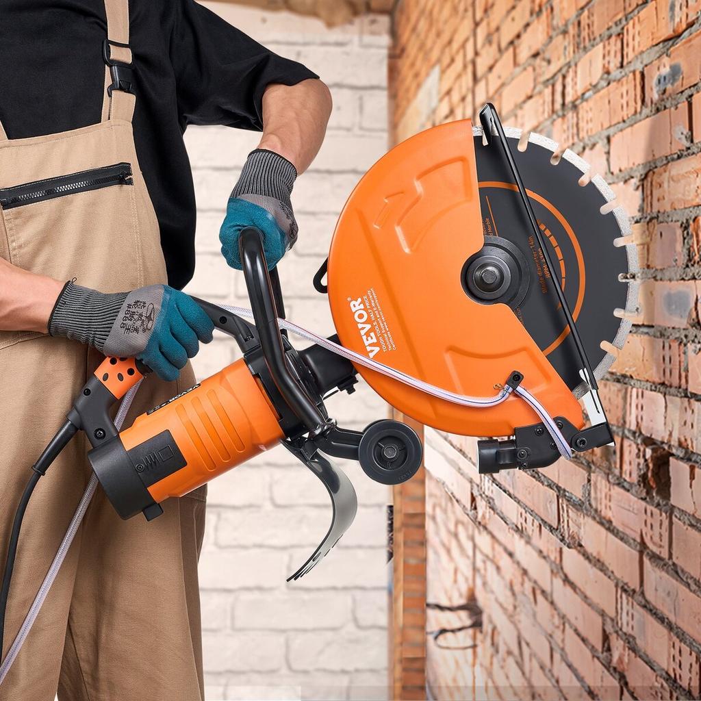 14'' Electric Concrete Saw Wet/Dry Saw Cutter with Water Pump and Blade