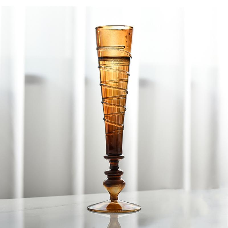 Glass Flower Arrangement Brown Multiple Styles Desktop Ornaments DIY Home Art Decorations