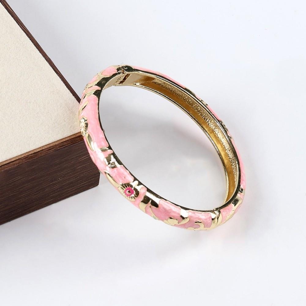 Traditional Vintage Cloisonne Bangle Colorful Women s Hand Bracelet Fashion Flower Bangle  Ladies розовый