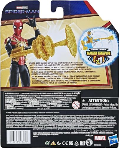 Hasbro Marvel Spider-Man: No Way Home Mystery Web Gear/Spider-Man Iron Spider Integrated Suit Action Figure F1916 Authentic