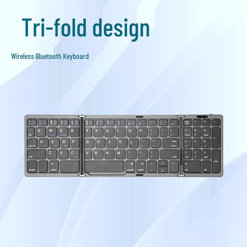 Neue universelle dreifach faltbare kabellose Bluetooth-Tastatur: Multi-System-kompatibel für Tablets, Mobiltelefone und Notebooks