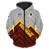 Europäischer und amerikanischer Herren- und Damen-Pullover mit Digitaldruck NFL-Fußball durchgehender Reißverschluss Kapuzenpullover, Strickjacke