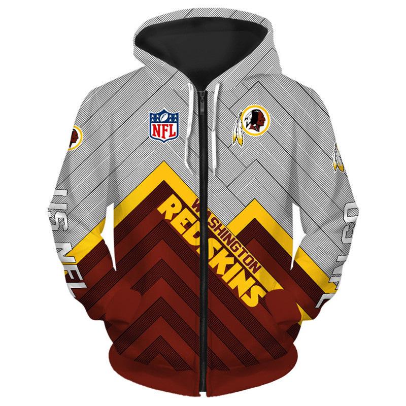 Europäischer und amerikanischer Herren- und Damen-Pullover mit Digitaldruck NFL-Fußball durchgehender Reißverschluss Kapuzenpullover, Strickjacke