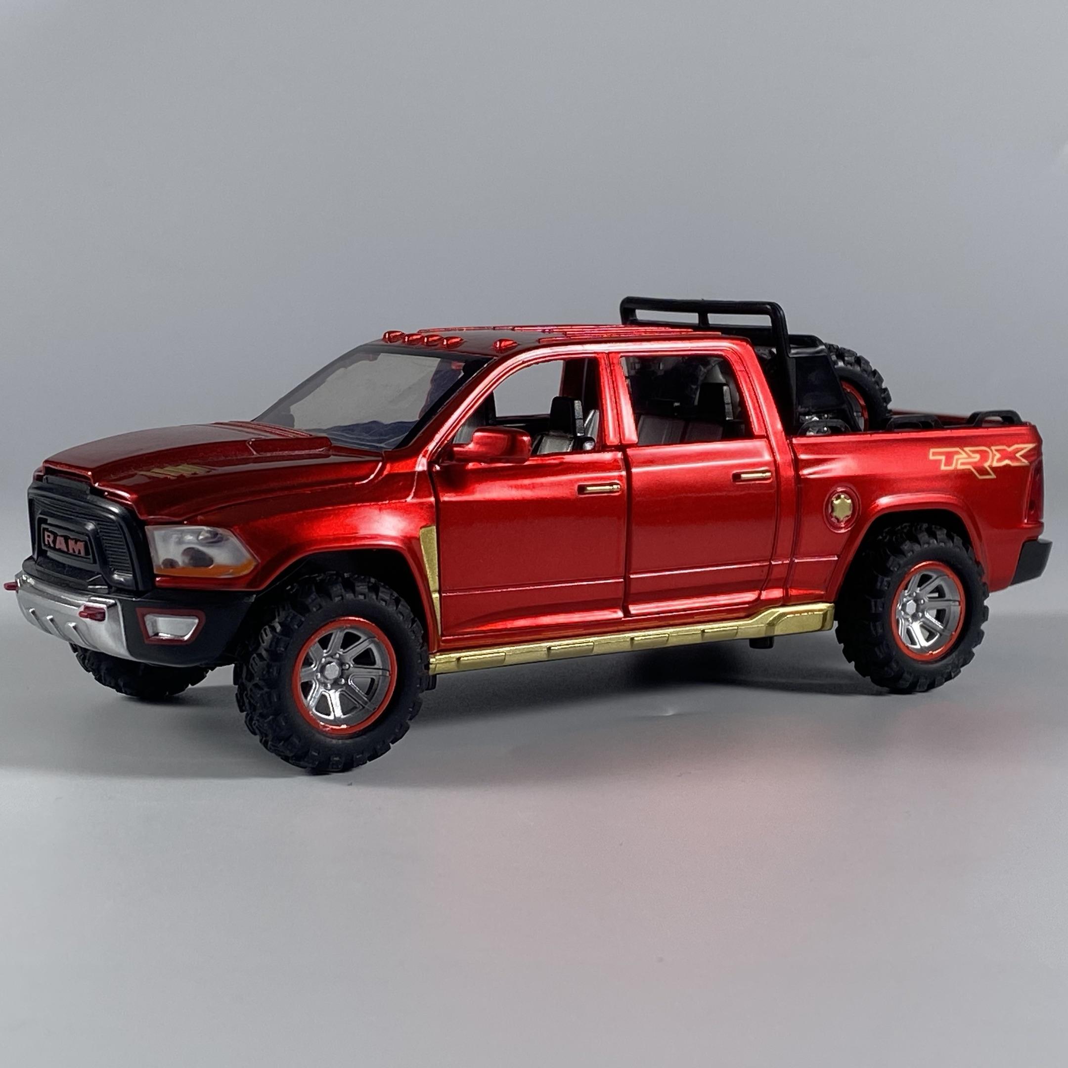 

1:32 Dodge Ram Пікап Легкосплавний Позашляховик Литий Модель Звук Світло Іграшка Домашній Декор Прикраси Дитячий Подарунок на День Народження червоний