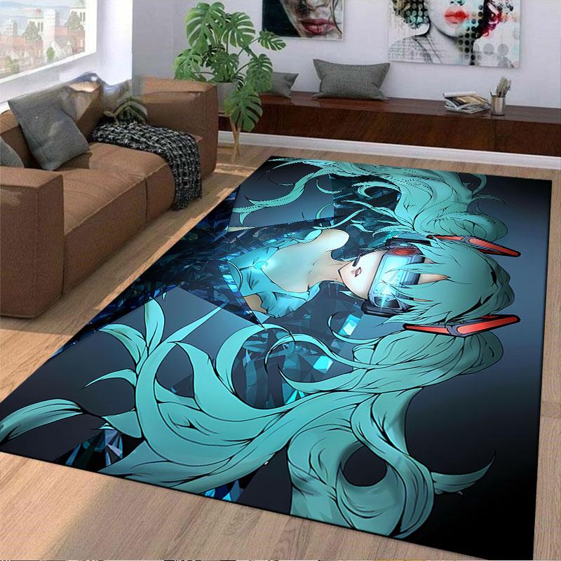 Futuristic Anime Girl Design Suitable As a Non-slip Mat for the Living Room or Bedroom Sofa