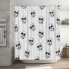 Skull Print Shower Curtain Waterproof Bath Decor Fabric Privacy Protection Home Accessories White with Black Skulls Pattern (180