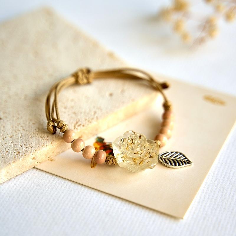 New Chinese Flower Woven Bracelet Wholesale Hot-selling Retro Jewelry Ethnic Style Ceramic Bracelet Accessories